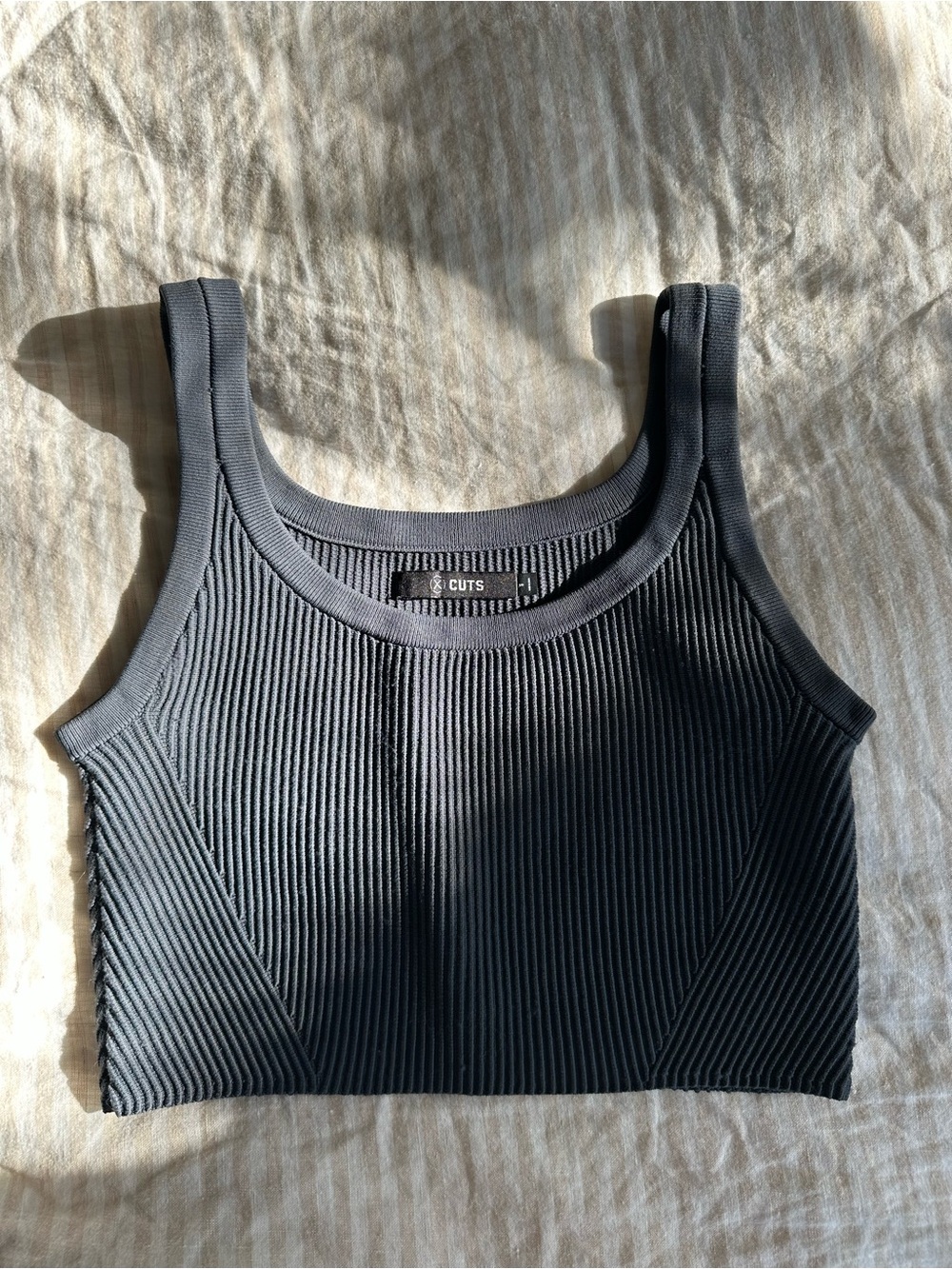 Cuts Clothing Coreflex™ Tank Cropped | Ocean Storm Form-Fitting